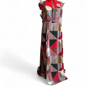 Geometric Patchwork Maxi Dress Size 1XL